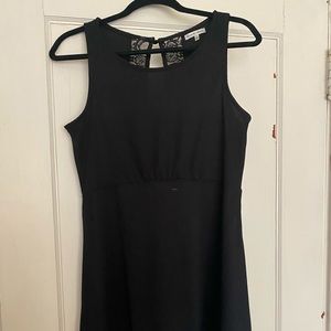 Black swan lace back skater dress